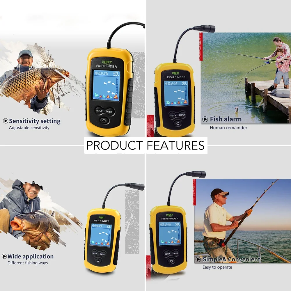 Lucky LCD Color Screen Portabl – обзор и цена Fish Finder Cable
