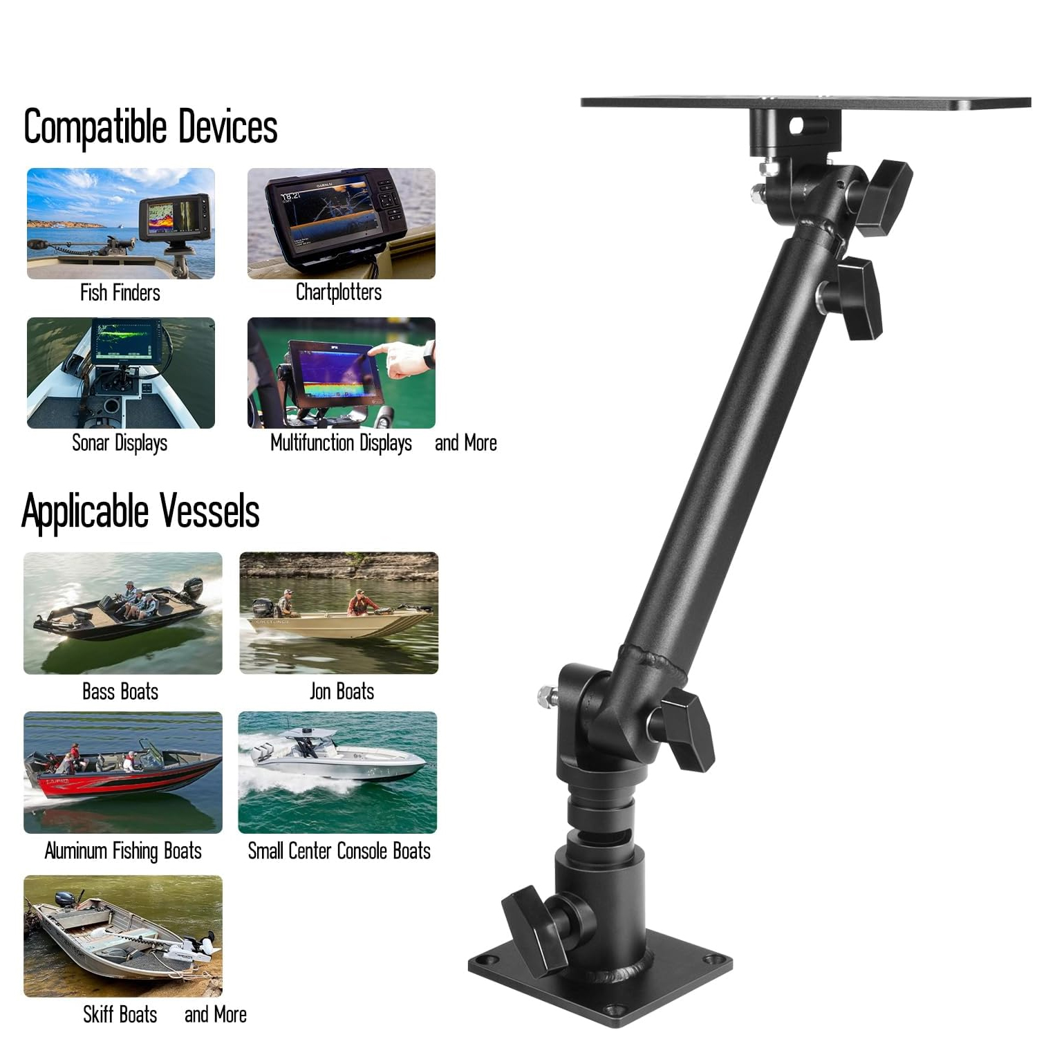 Marine Anodized Aluminum Monit – обзор и цена Fish Finder Mount